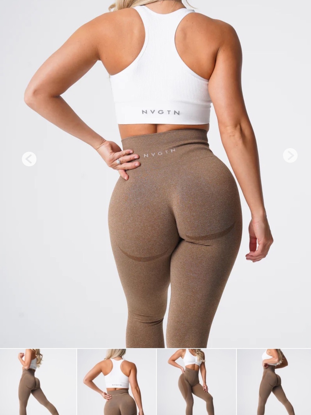NVGTN Mocha Contour Seamless Leggings - Brown High-Waisted
